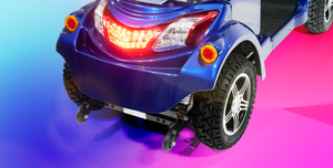 blue Scooterpac Ignite 8mph Electric Mobility Scooter 40 Mile Range rear lights