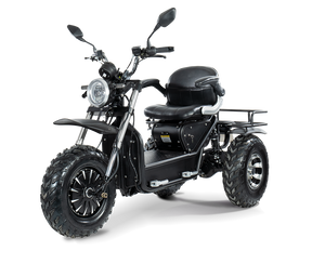Scooterpac | Invader Off Road 16mph Electric Mobility Scooter 30 Mile range, black colour, oblique view