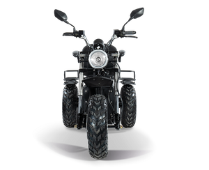 Scooterpac | Invader Off Road 16mph Electric Mobility Scooter 30 Mile range, black colour, front view