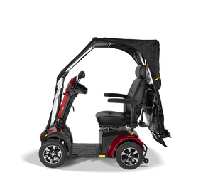 Scooterpac Universal Foldaway mobility scooter Canopy. automated Rain protection unfolding automatically and hands free