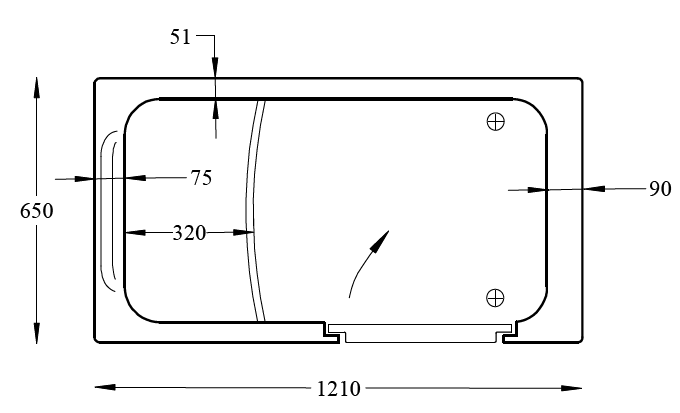 AKW Blakemere Deep Soaker Walk In Bath Size