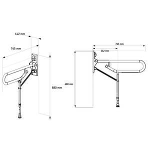 AKW Hinged FoldUp Double Hairpin Rail Size