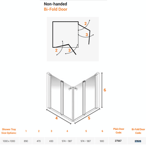 AKW Larenco Corner Care Bi Fold Doors Size