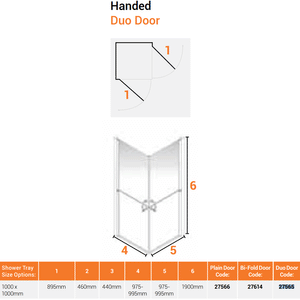 AKW Larenco Corner Duo Doors Size