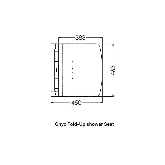 AKW Onyx Shower Seat with Adjustable Leg with Back and Arms Dimension