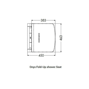 AKW Onyx Shower Seat with Adjustable Leg with Back and Arms Dimension