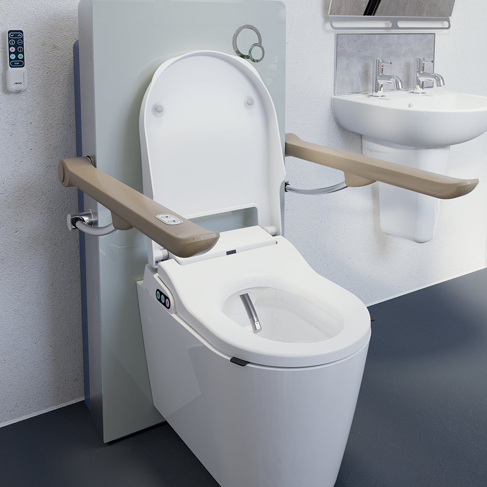 AKW Rise Fall Bidet With Rails Side
