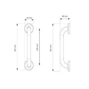 AKW Stainless Steel Grab Rail Size