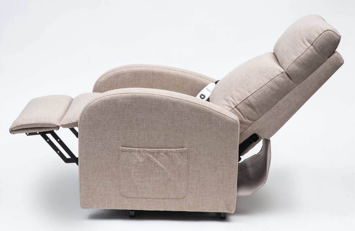 Oat Aidapt Cansfield Rise and Recline Chair | Electric Recliner Chair for the Elderly and Disabled fully reclined side view