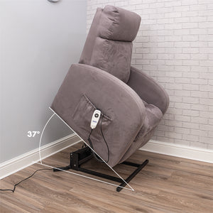 Dove grey Aidapt Daresbury Rise and Recline Chair | Electric Recliner Chair for the Elderly and Disabled angle dimensions