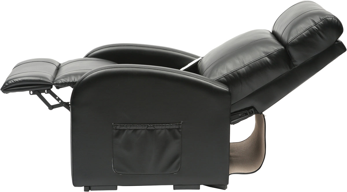 Black PU Aidapt Daresbury Rise and Recline Chair | Electric Recliner Chair for the Elderly and Disabled reclined fully