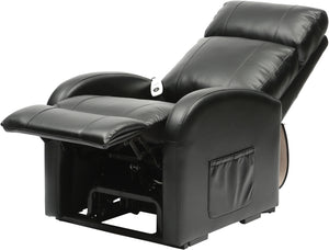 Black PU Aidapt Daresbury Rise and Recline Chair | Electric Recliner Chair for the Elderly and Disabled reclined