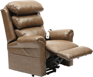 Brown Nutmeg Aidapt Ecclesfield Series Wall Hugging Rise & Recline, PU Material, Recliner Chair for Elderly and Disabled, with remote foot ret up