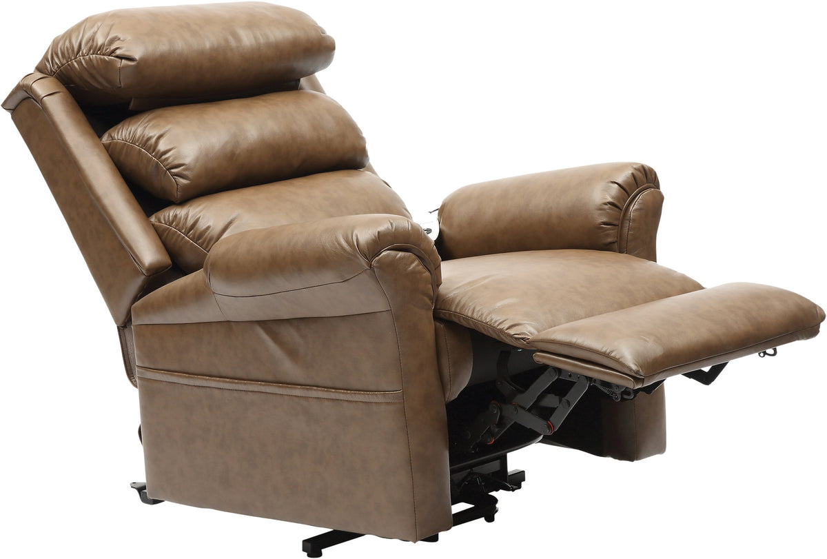 Brown Nutmeg Aidapt Ecclesfield Series Wall Hugging Rise &amp; Recline, PU Material, Recliner Chair for Elderly and Disabled, with remote, reclined