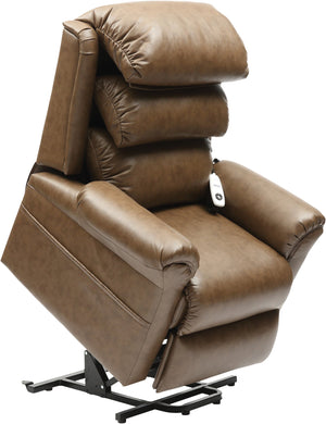 Brown Nutmeg Aidapt Ecclesfield Series Wall Hugging Rise & Recline, PU Material, Recliner Chair for Elderly and Disabled, with remote, risen