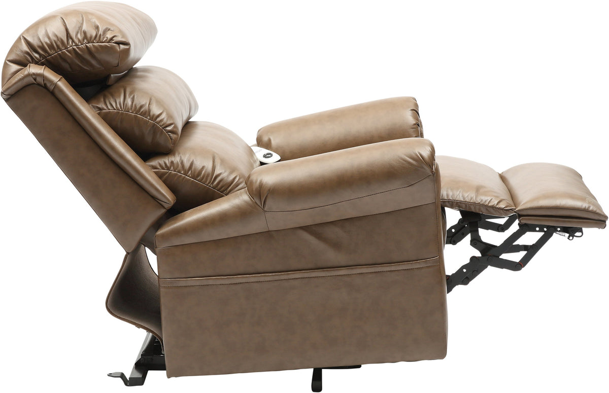 Brown Nutmeg Aidapt Ecclesfield Series Wall Hugging Rise &amp; Recline, PU Material, Recliner Chair for Elderly and Disabled, with remote, fully reclined