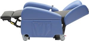 Blue and black Aidapt Brookfield Dual Motor Rise and Recline Chair reclined side view