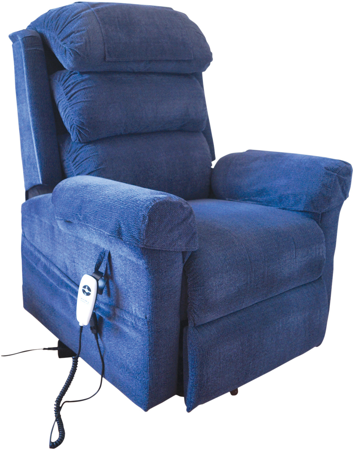 Blue Aidapt Ecclesfield Series Wall Hugging Rise &amp; Recline, Chenille Material Recliner Chair for Elderly and Disabled 