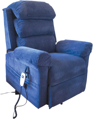 Blue Aidapt Ecclesfield Series Wall Hugging Rise & Recline, Chenille Material Recliner Chair for Elderly and Disabled 
