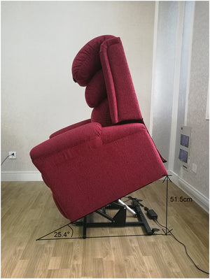 Red Aidapt Ecclesfield Series Wall Hugging Rise & Recline, Chenille Material Recliner Chair for Elderly and Disabled side view