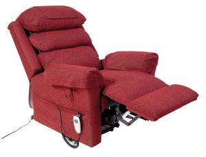 Red Aidapt Ecclesfield Series Wall Hugging Rise & Recline, Chenille Material Recliner Chair for Elderly and Disabled foot rest up