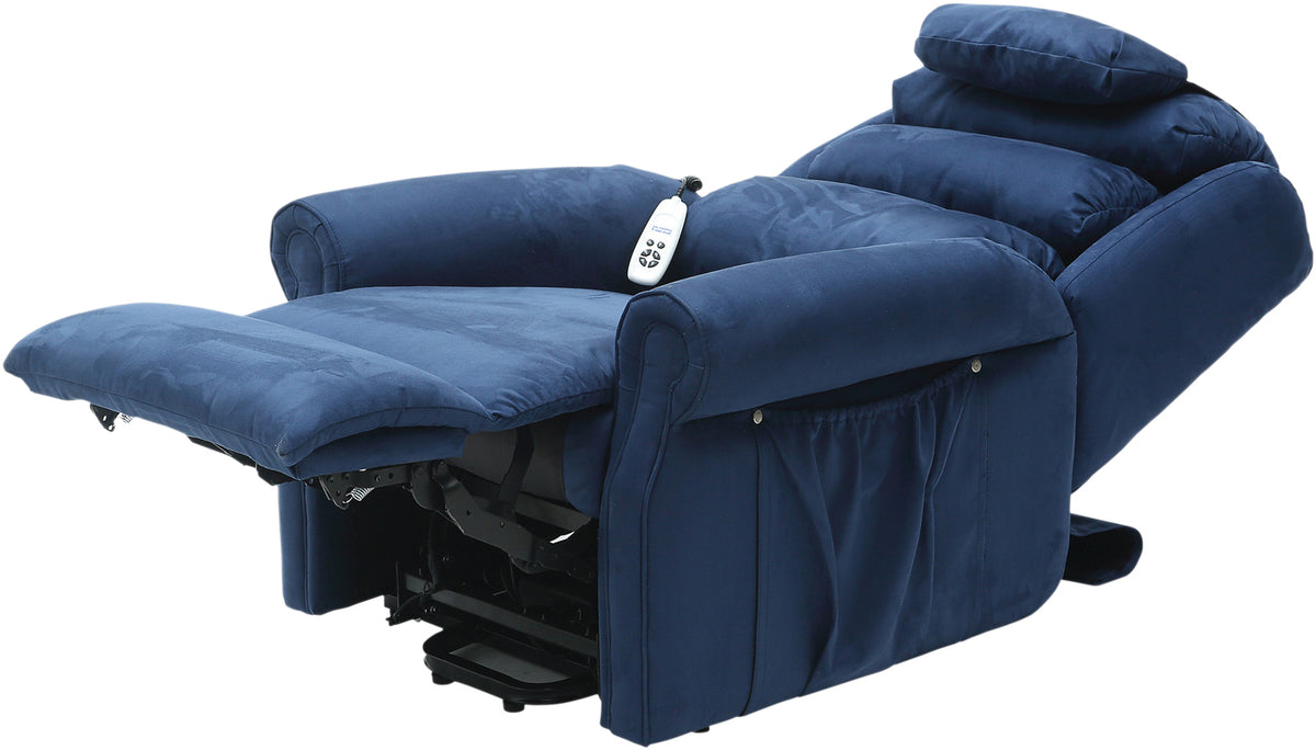 Blue Aidapt Sandfield | Rise and Recline Dual Motor Armchair reclined