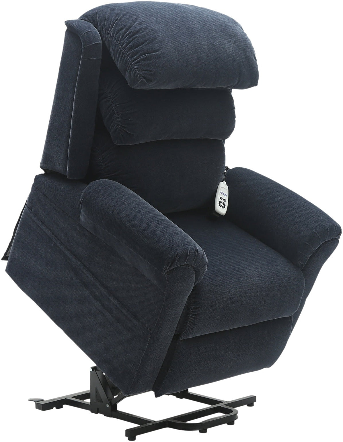 Blue Aidapt Walmesley, Electric Dual Motor Rise &amp; Recline Chair, For Elderly and Disabled risen up