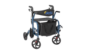 Alerta Aluminium Lightweight 2-in-1 Wheelchair Rollator with detachable footrests