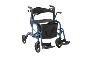 Alerta Aluminium Lightweight 2-in-1 Wheelchair Rollator 