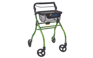 Alerta Four-Wheel Aluminium Lightweight Indoor Rollator Green