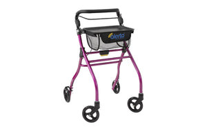 Alerta Four-Wheel Aluminium Lightweight Indoor Rollator Red