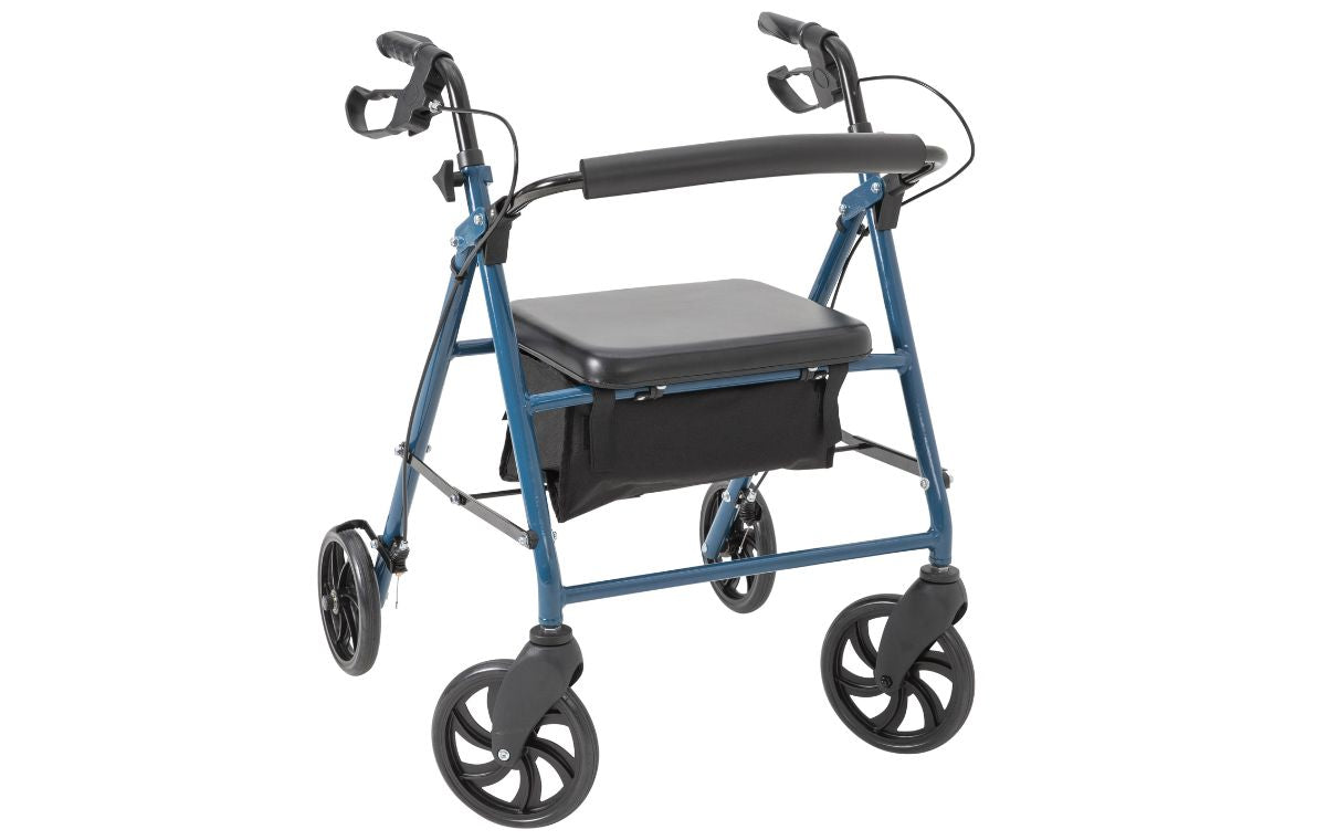 Alerta Four-Wheel Rollator with Solid Back