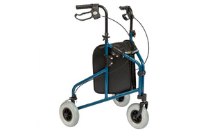 Alerta Three-Wheel Lightweight Walker with Basket, Tray & Bag without basket