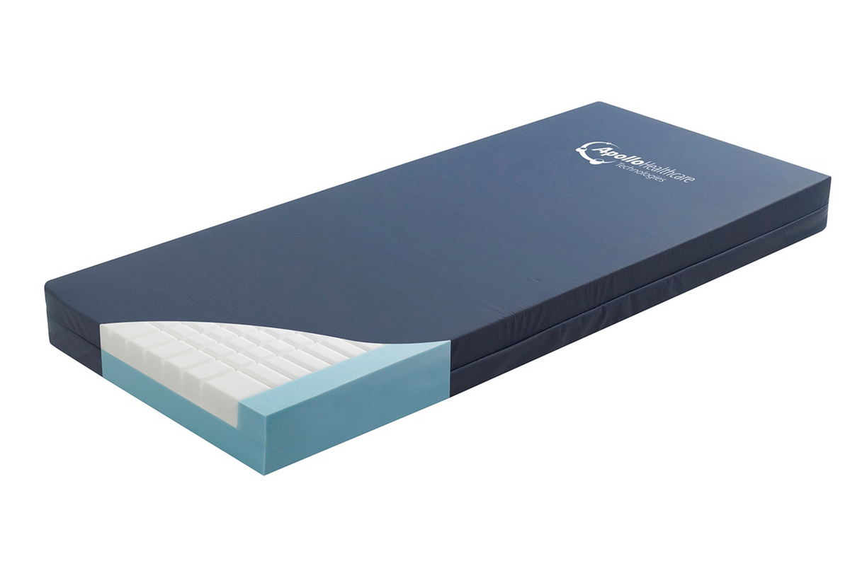 Apollo Healthcare | Premium Plus Mattress Durable Comfort with Keyhole Cut Foam for High-Risk Pressure Reduction full view