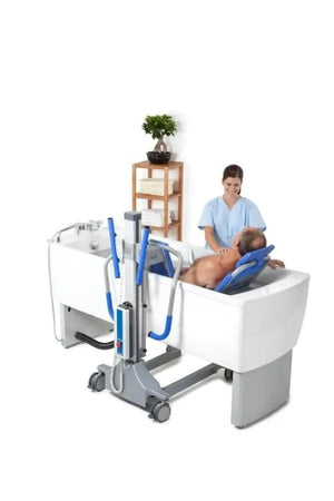 Astor Bannerman Avero Comfort S Bariatric Height Adjustable Bath in use