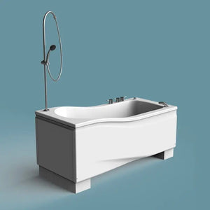 Astor Bannerman Compact Solo height adjustable bath for care homes tilted view 