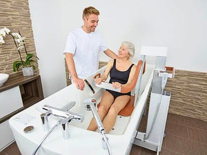 Astor Bannerman Eve Multi-Functional Shower and Bath Lift in use