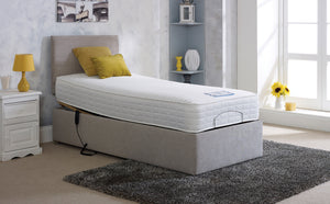 Adjust-a-bed Beau adjustable electric bed with orthopaedic mattress in bedroom