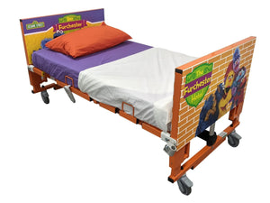 Centrobed Carribean Paediatric Turning Profiling Bed with a sesame street artwork