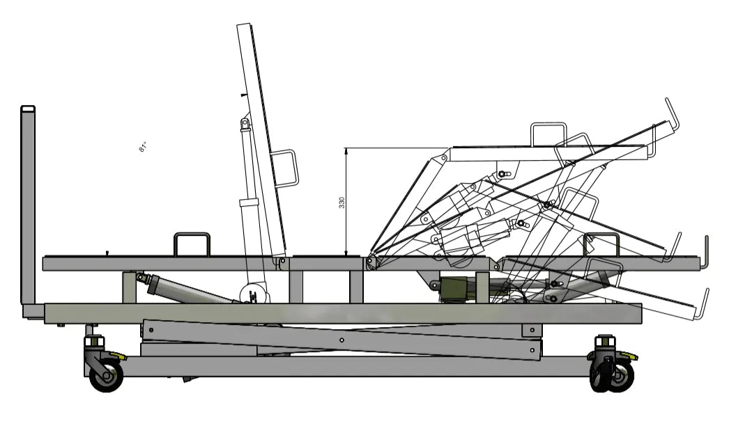 Centrobed Delaware Multi Position Profiling Bed illustrated leg positions 
