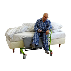 Centrobed Mawson Transportable Leg Lifter in use by an elderly man