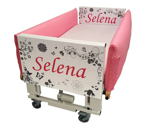 Centrobed Quoddy Paediatric Profiling Bed with a name artwork