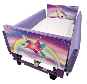 Centrobed Quoddy Paediatric Profiling Bed with a unicorn artwork