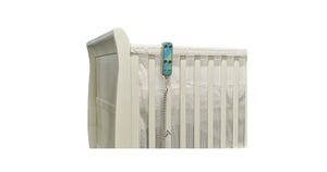 Centrobed Scotia Paediatric Cot green blue remote on the cot