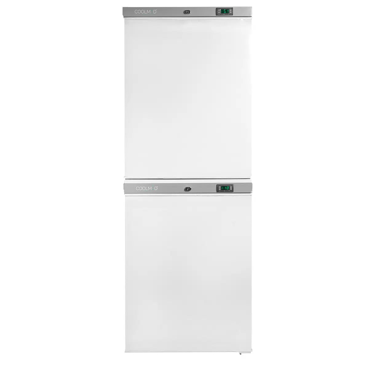 Coolmed 260L Combi Fridge/Freezer closed front view