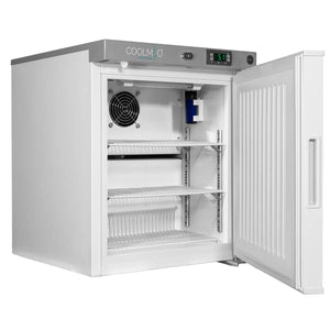 Coolmed 29L RTS Cabinet Medical Fridge solid door opened facing right