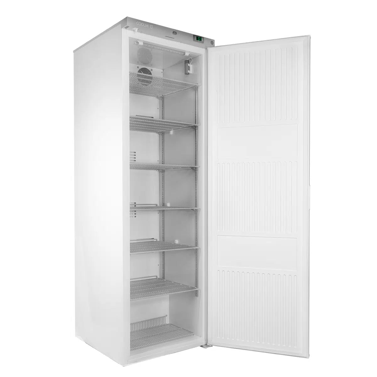 Coolmed 400L RTS Cabinet Medical Fridge solid door opened facing right