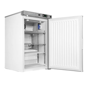 Coolmed 59L Small Medical Refrigerator solid door facing right opened