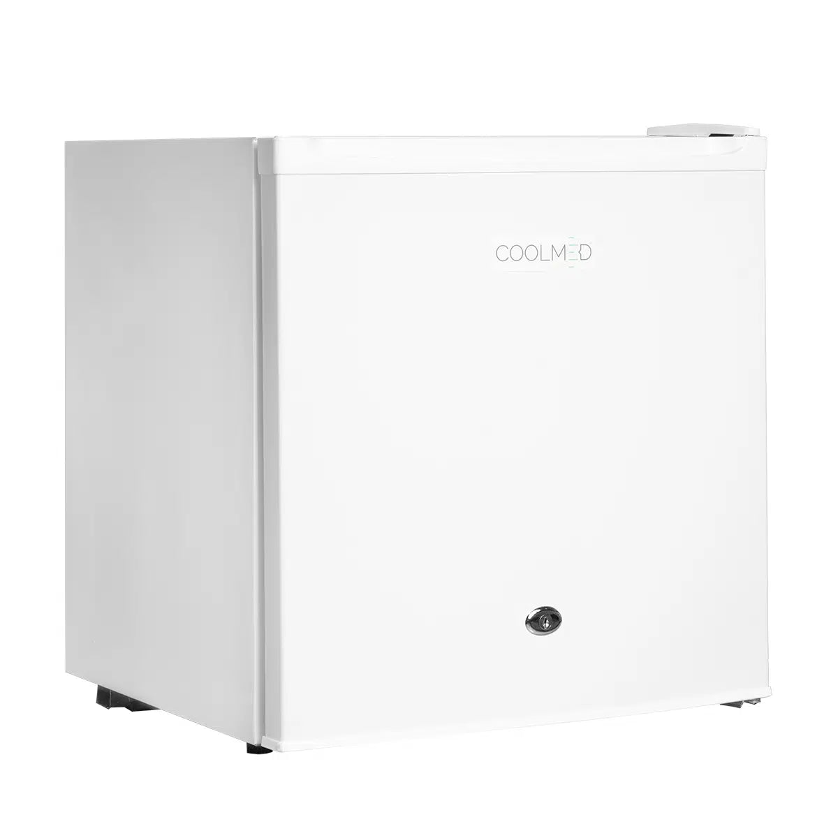 Coolmed Small Staff Room Fridge solid door closed facing right