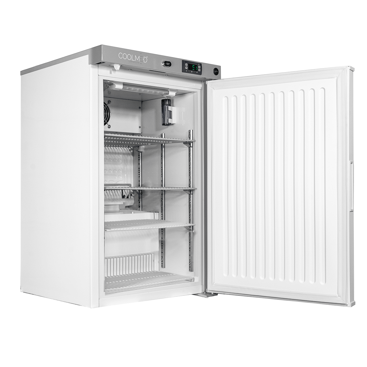 Coolmed Small Ward Refrigerator 59L opened facing right